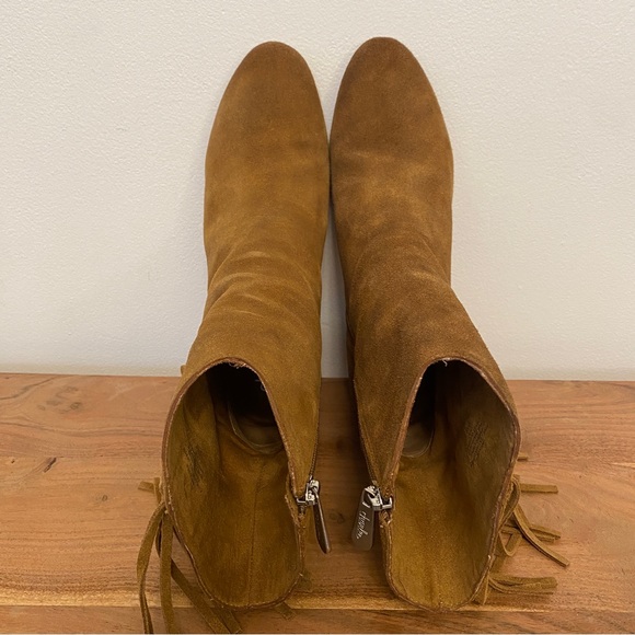 Charles By David Charles - Boulder Suede Booties with Fringe - Cognac Sz 9 - Picture 4 of 16
